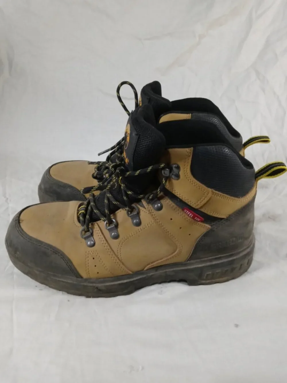Brahma Men's Appaloosa Brown Black Steel Toe Work Boots Size 10.5 in Good Cond